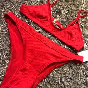 NWT Women’s Sexy Two Piece RedSwimsuit Bikini Sz L